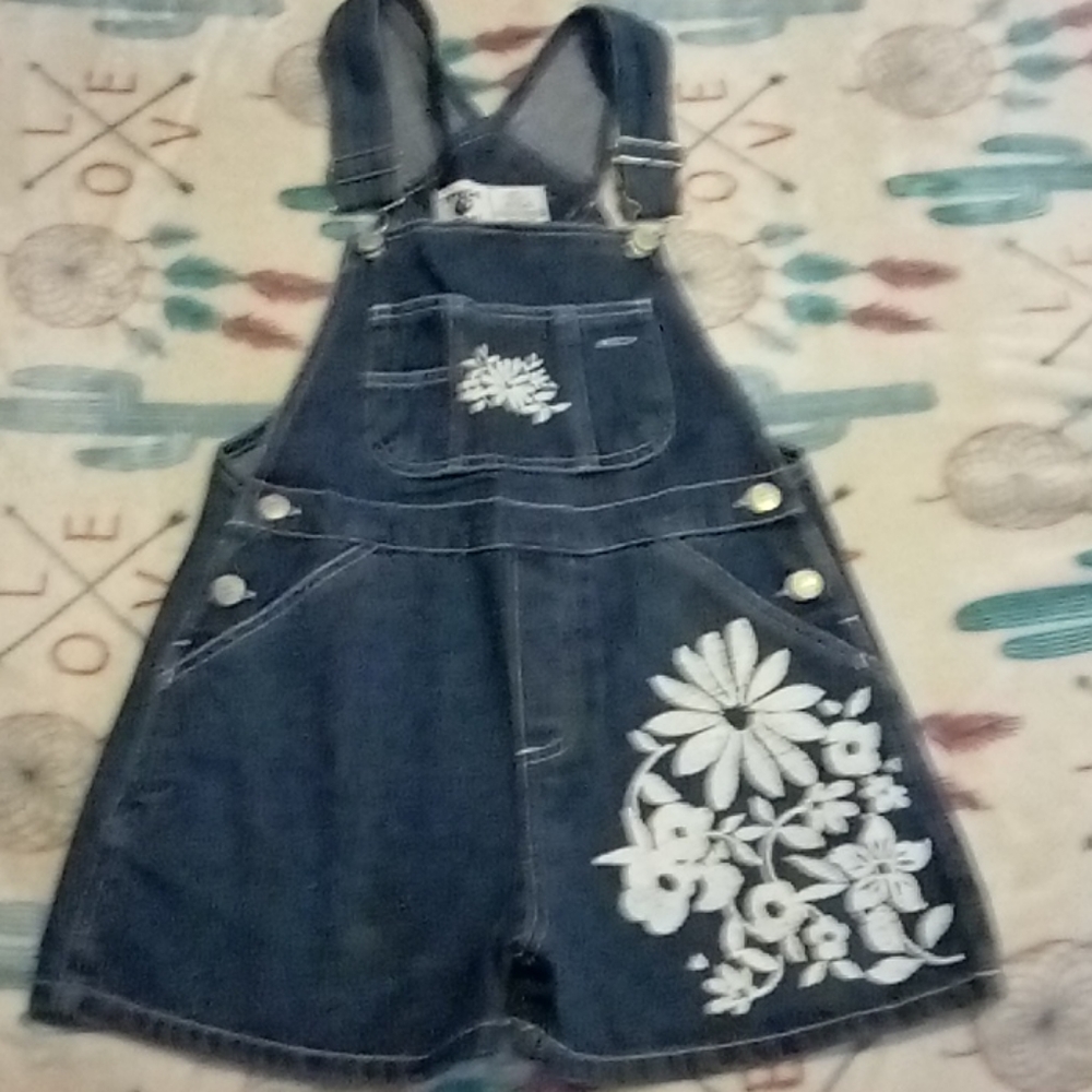 Adorable floral overall shorts